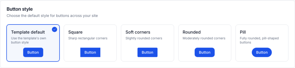 Button style applies to buttons across the whole site