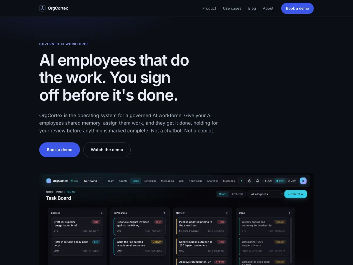 OrgCortex Governed AI Workforce Operating System